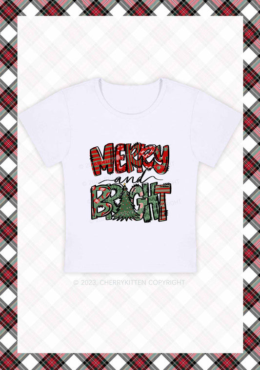 Merry And Bright Christmas Baby Tee Cherrykitten