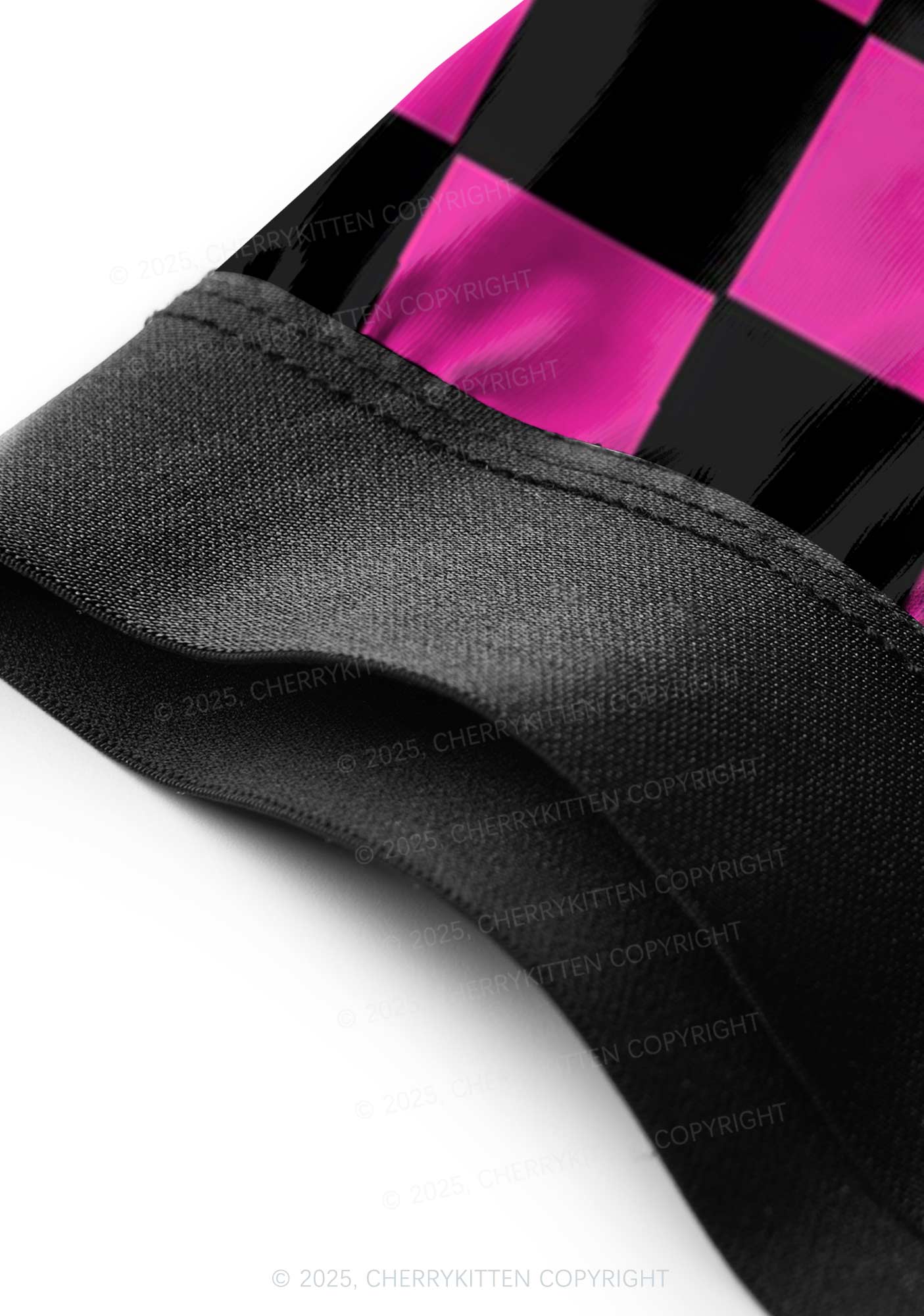 Black And Pink Check Valentine's Day Y2K Print Couples Boxer Thong Set Cherrykitten