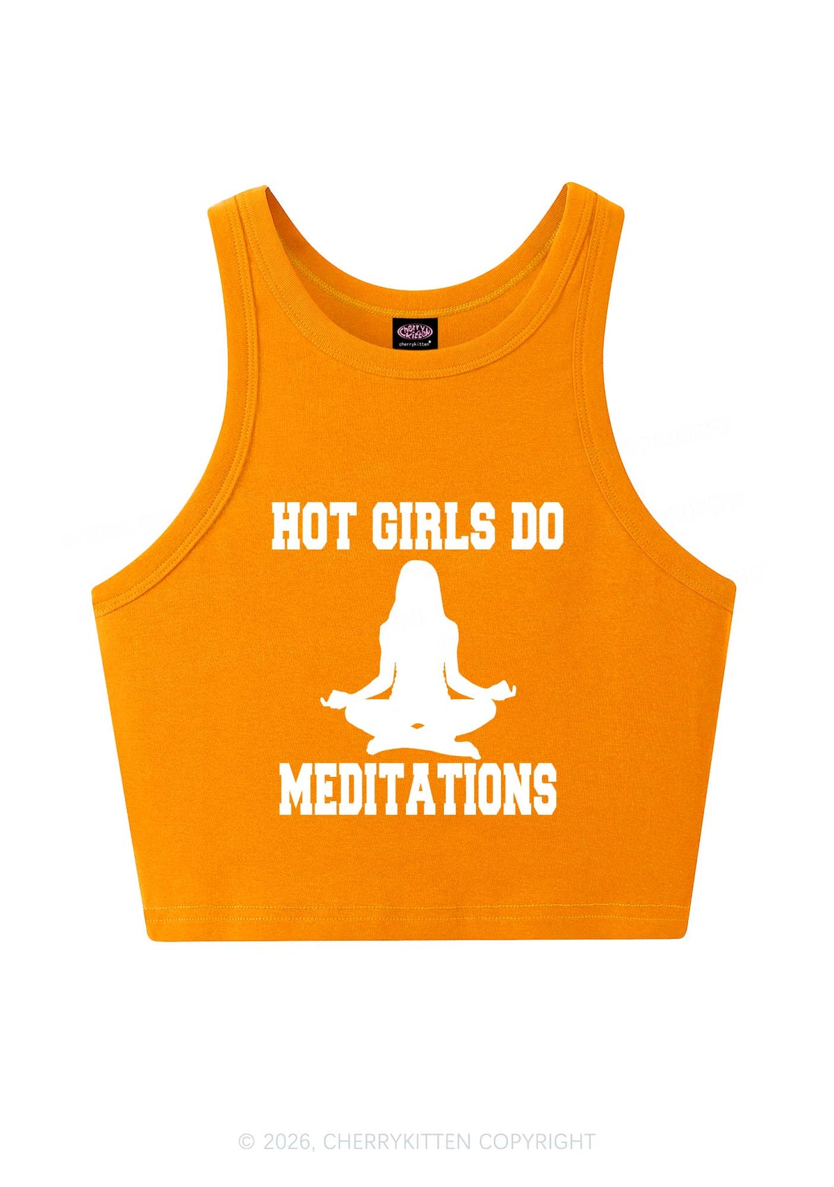 Hot Girls Do Meditations Y2K Crop Tank Top Cherrykitten