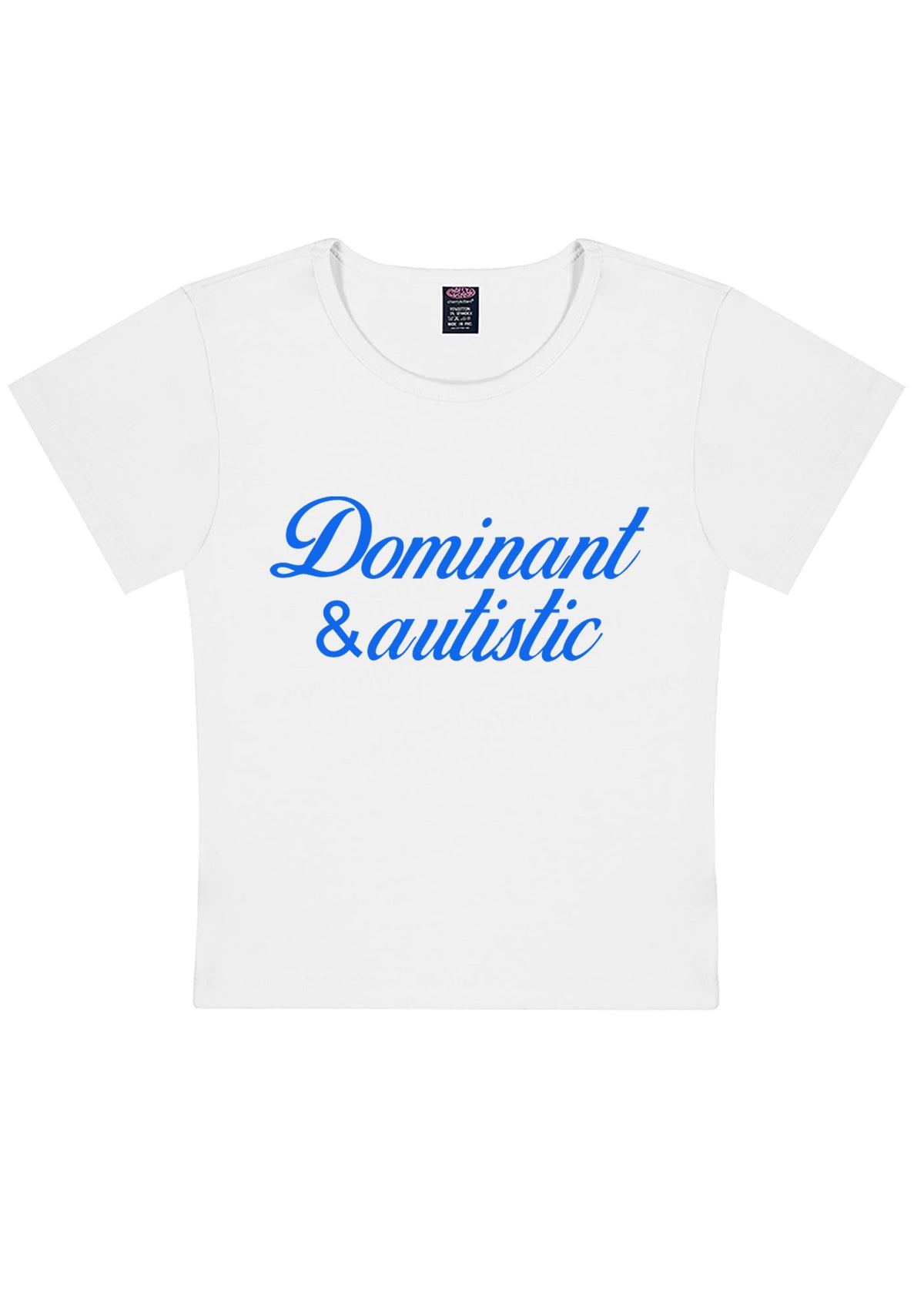 Dominant And Autistic Y2K Baby Tee Cherrykitten