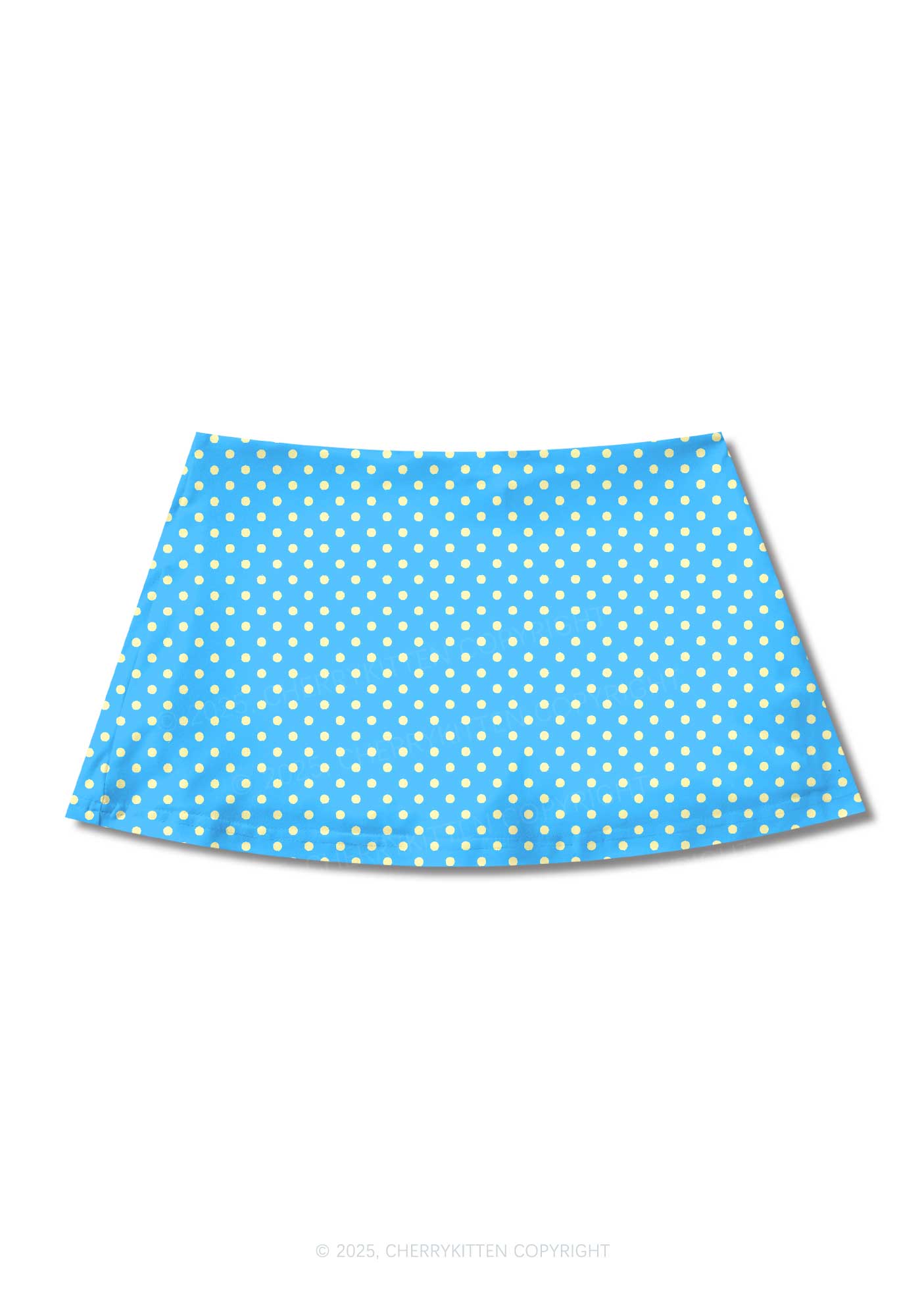 Yellow Polka Dots Freak Y2K Print Mini Skirt Cherrykitten