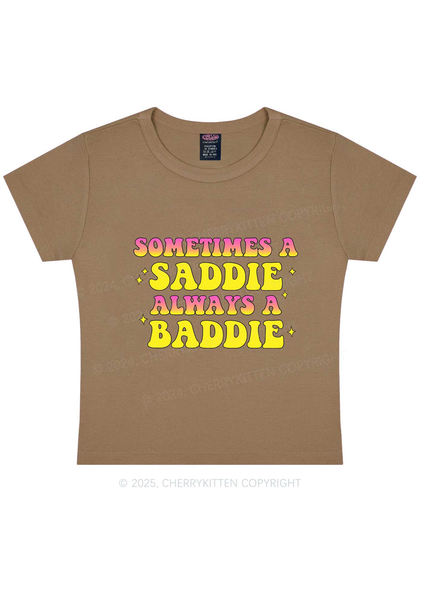 Sometimes A Saddie Y2K Baby Tee Cherrykitten