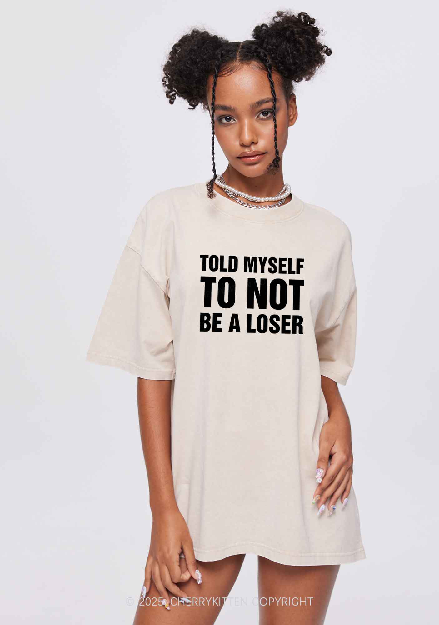 Not Be A Loser Two Sides Y2K Shirts Washed Tee Cherrykitten