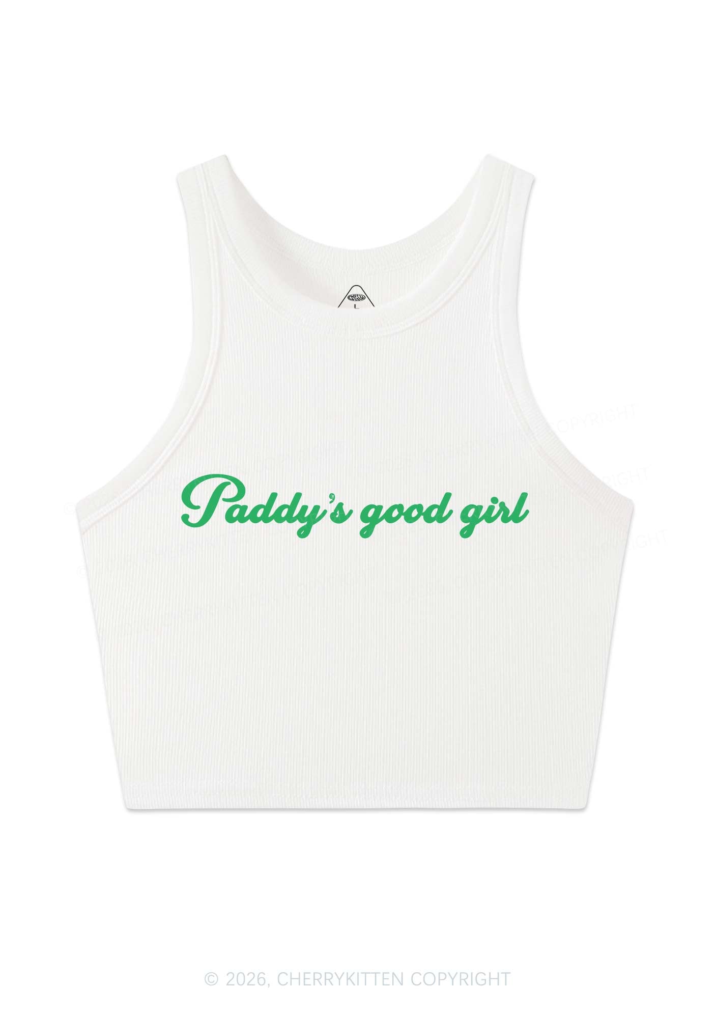 Paddys Good Girl St Patricks Y2K Crop Tank Top Cherrykitten