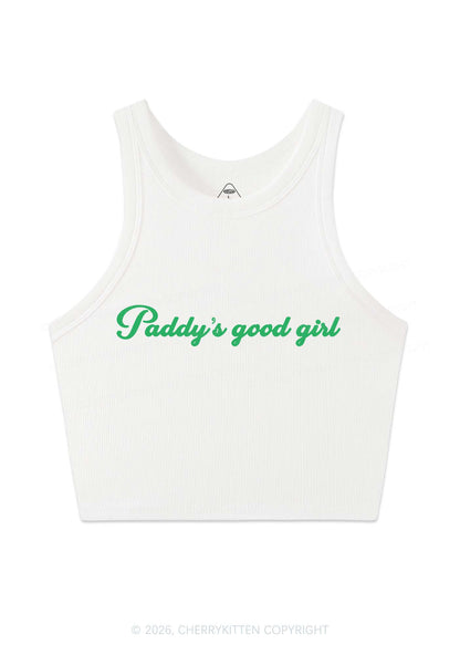 Paddys Good Girl St Patricks Y2K Crop Tank Top Cherrykitten