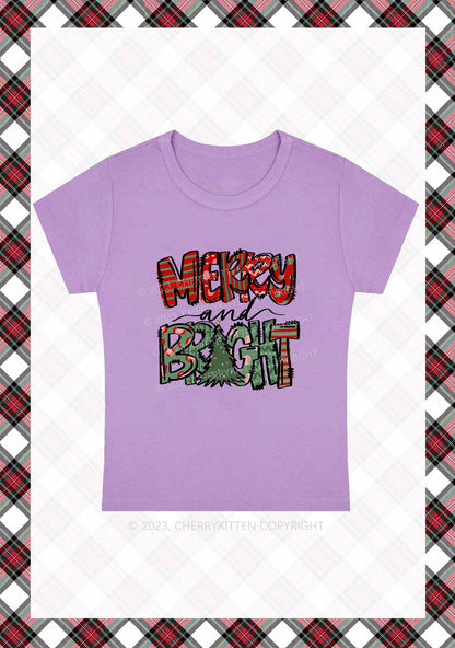 Merry And Bright Christmas Baby Tee Cherrykitten