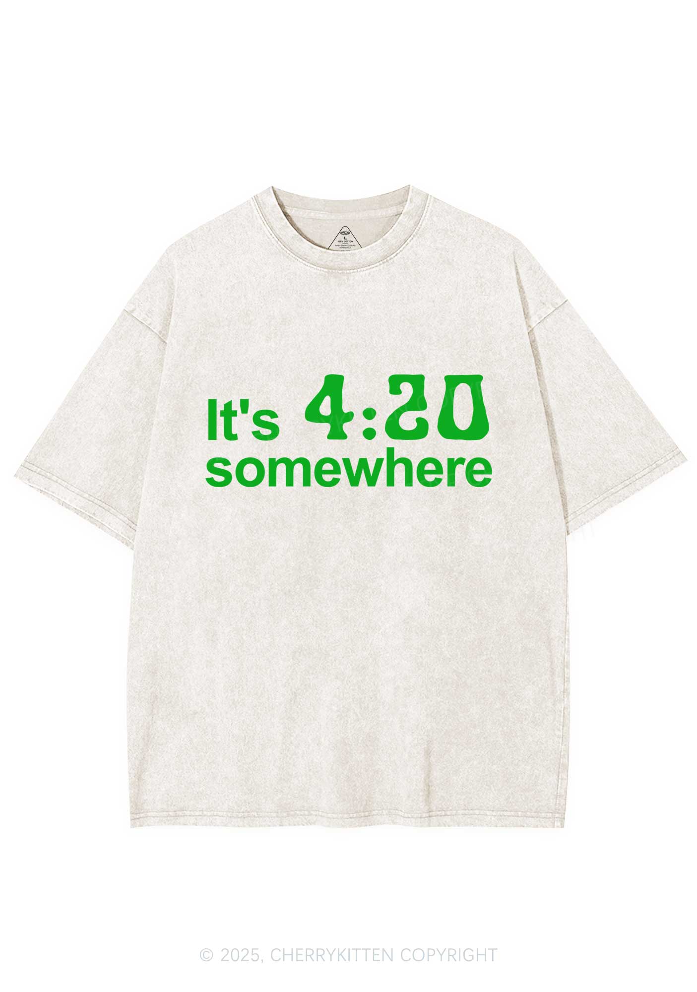 Its Four Twenty Somewhere Y2K Shirts Washed Tee Cherrykitten