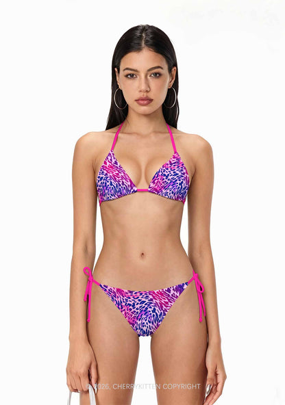 Bisexual Leopard Pride Y2K Print Bikini Set Cherrykitten