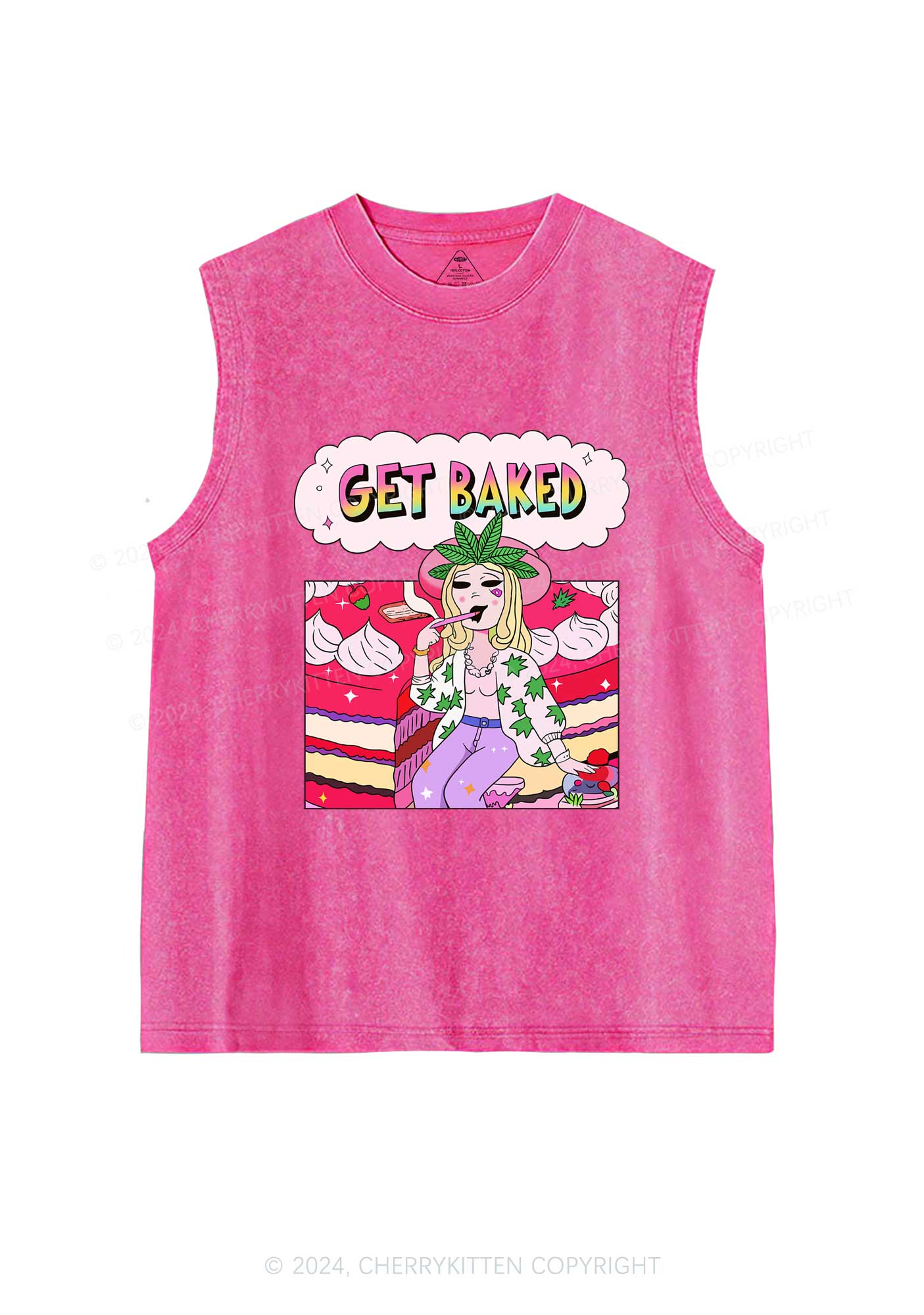 Get Baked Wxxd Y2K Washed Tank Cherrykitten