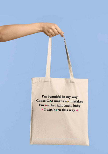 I Was Born This Way Pride Y2K Canvas Tote Bag Cherrykitten