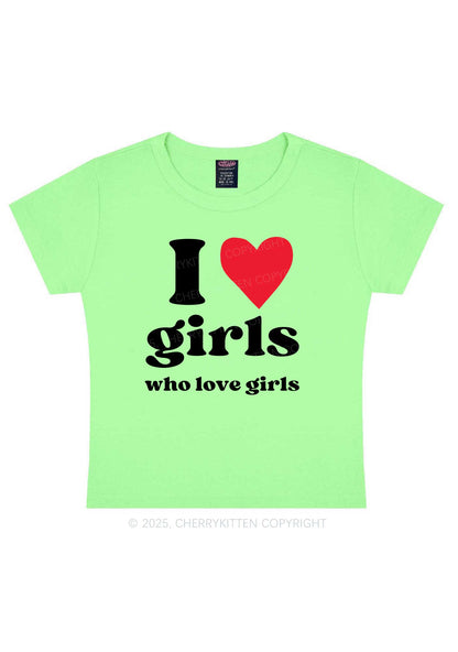 Girls Love Girls Pride Y2K Baby Tee Cherrykitten