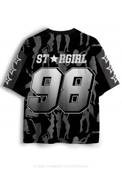 Custom Black Star Girl Y2K Sport Jersey Shirts Cherrykitten