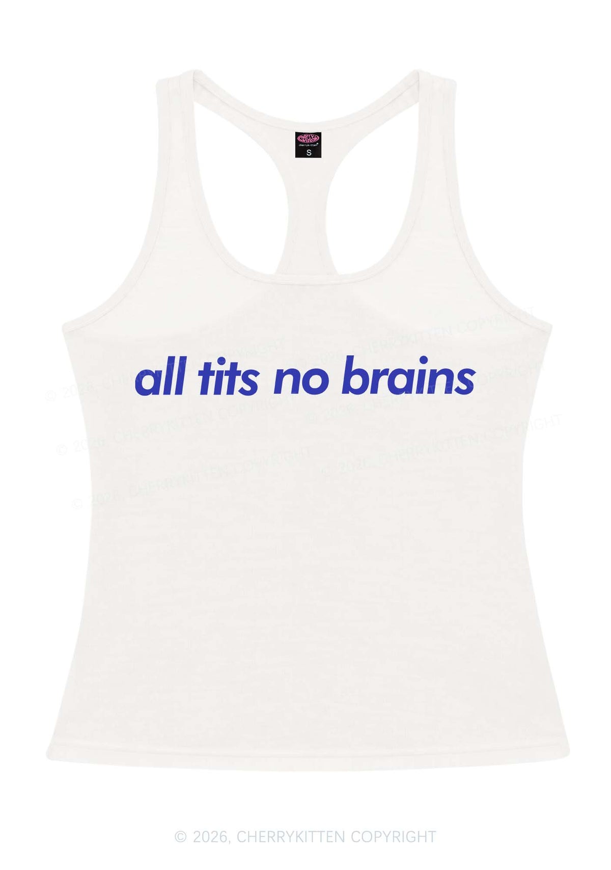 All Txts No Brains Y2K Women Racerback Tank Top Cherrykitten