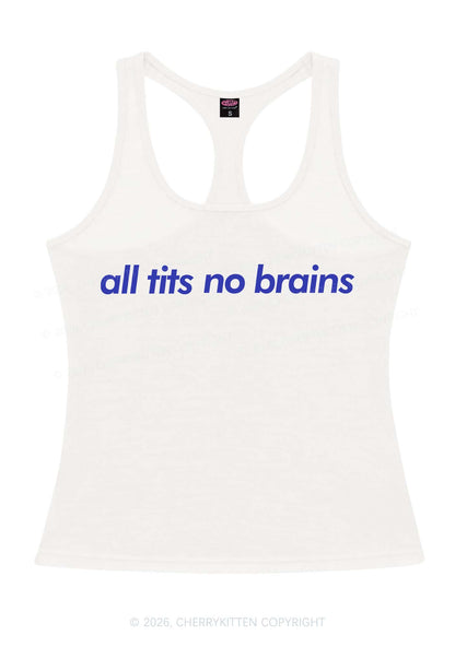 All Txts No Brains Y2K Women Racerback Tank Top Cherrykitten