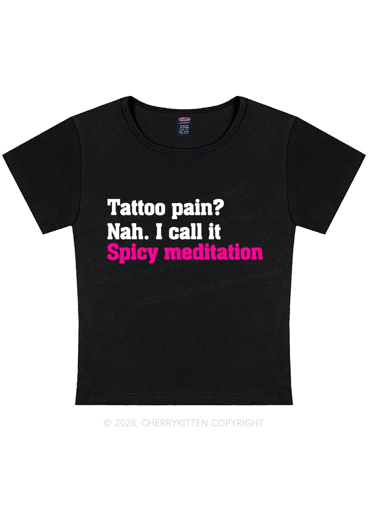 Tattoo Pain Spicy Meditation Y2K Baby Tee Cherrykitten