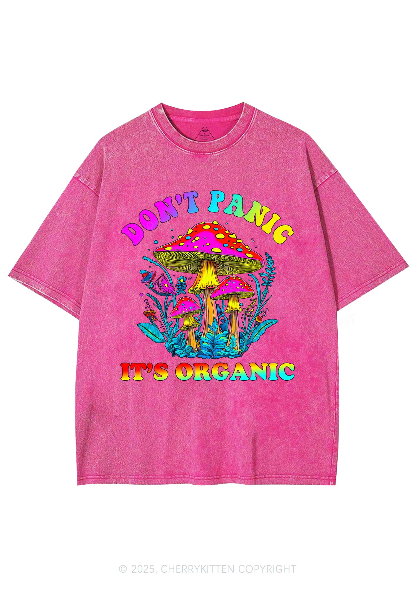 Dont Panic Its Organic Y2K Shirts Washed Tee Cherrykitten