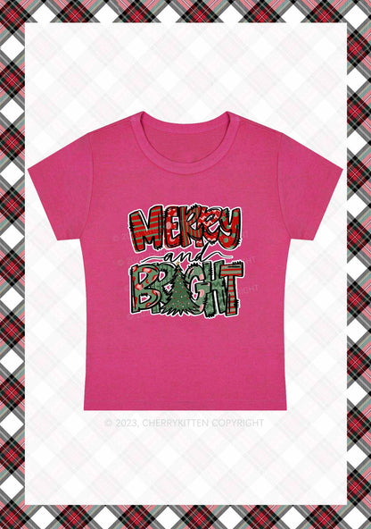 Merry And Bright Christmas Baby Tee Cherrykitten