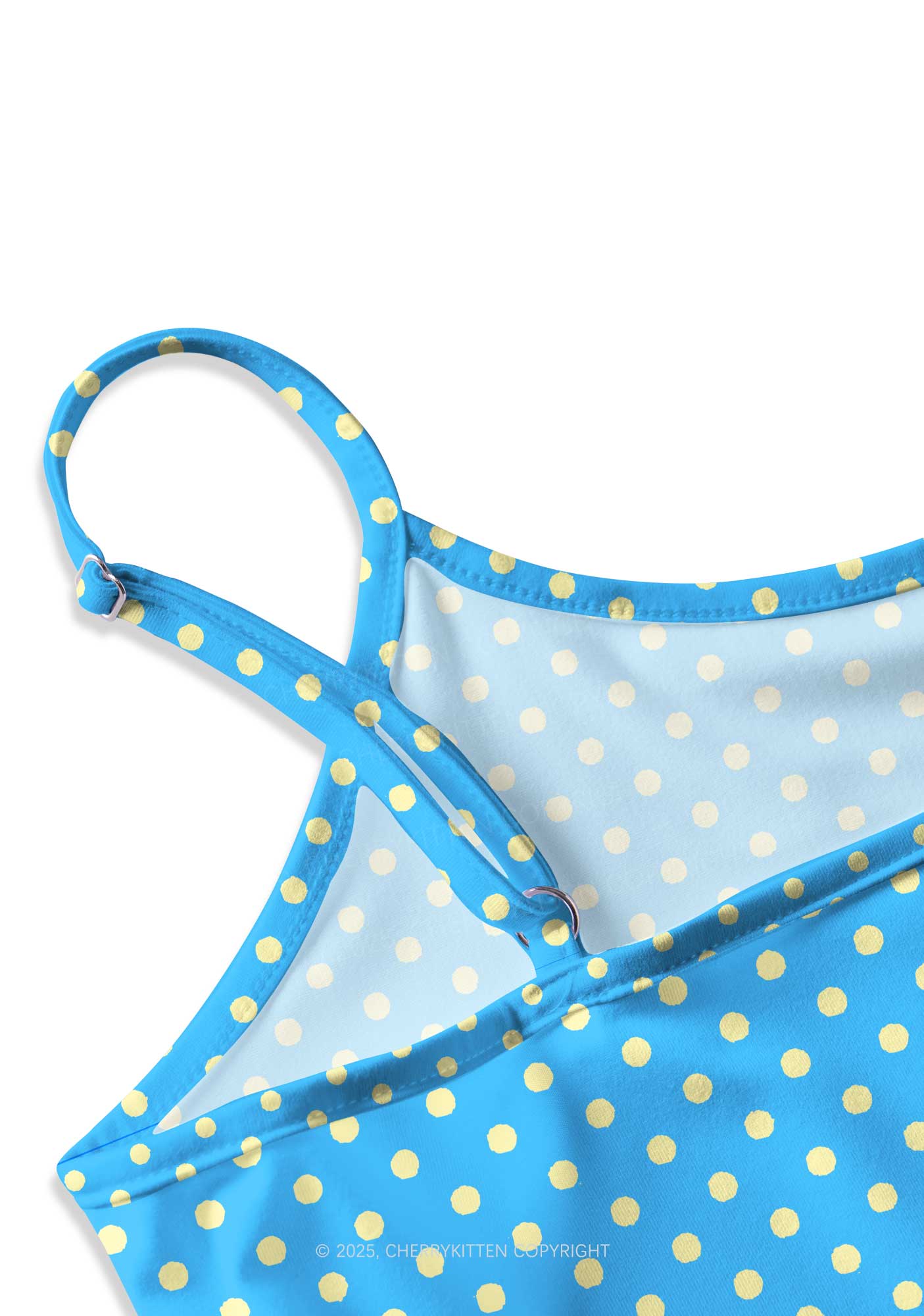Yellow Polka Dots Freak Y2K Print Cami Crop Top Cherrykitten