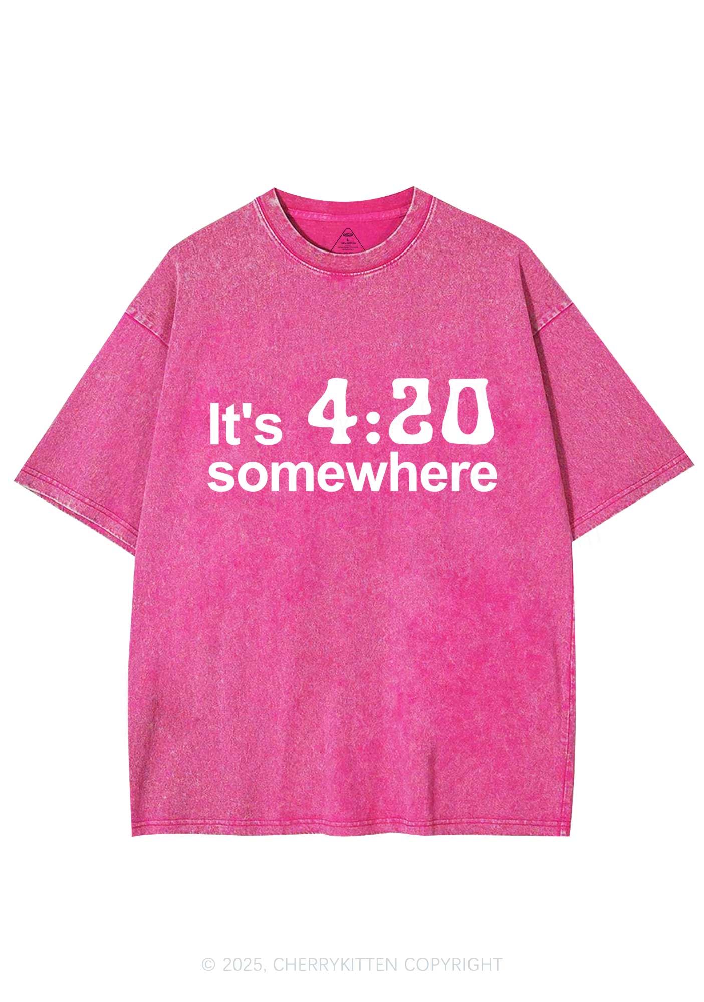 Its Four Twenty Somewhere Y2K Shirts Washed Tee Cherrykitten