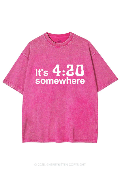 Its Four Twenty Somewhere Y2K Shirts Washed Tee Cherrykitten