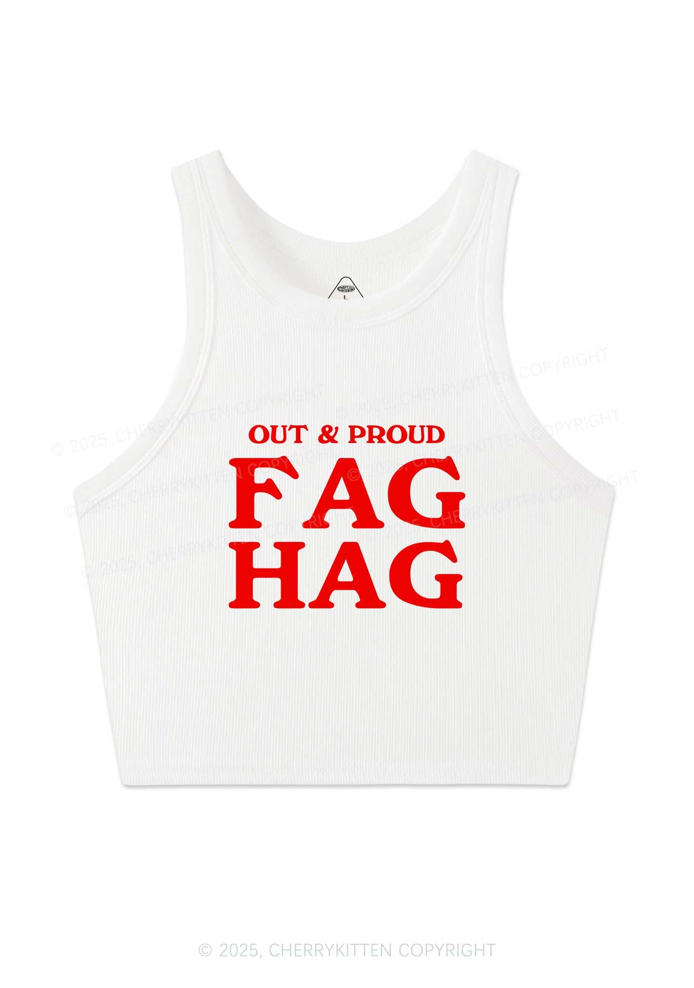 Fag Hag Pride Y2K Crop Tank Top Cherrykitten