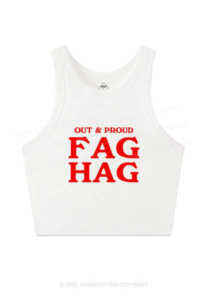 Fag Hag Pride Y2K Crop Tank Top Cherrykitten
