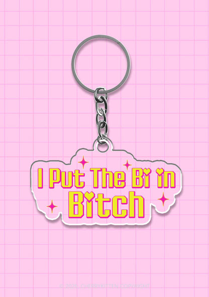 Put The Bi In Bxxch Pride 1Pc Y2K Keychain Cherrykitten
