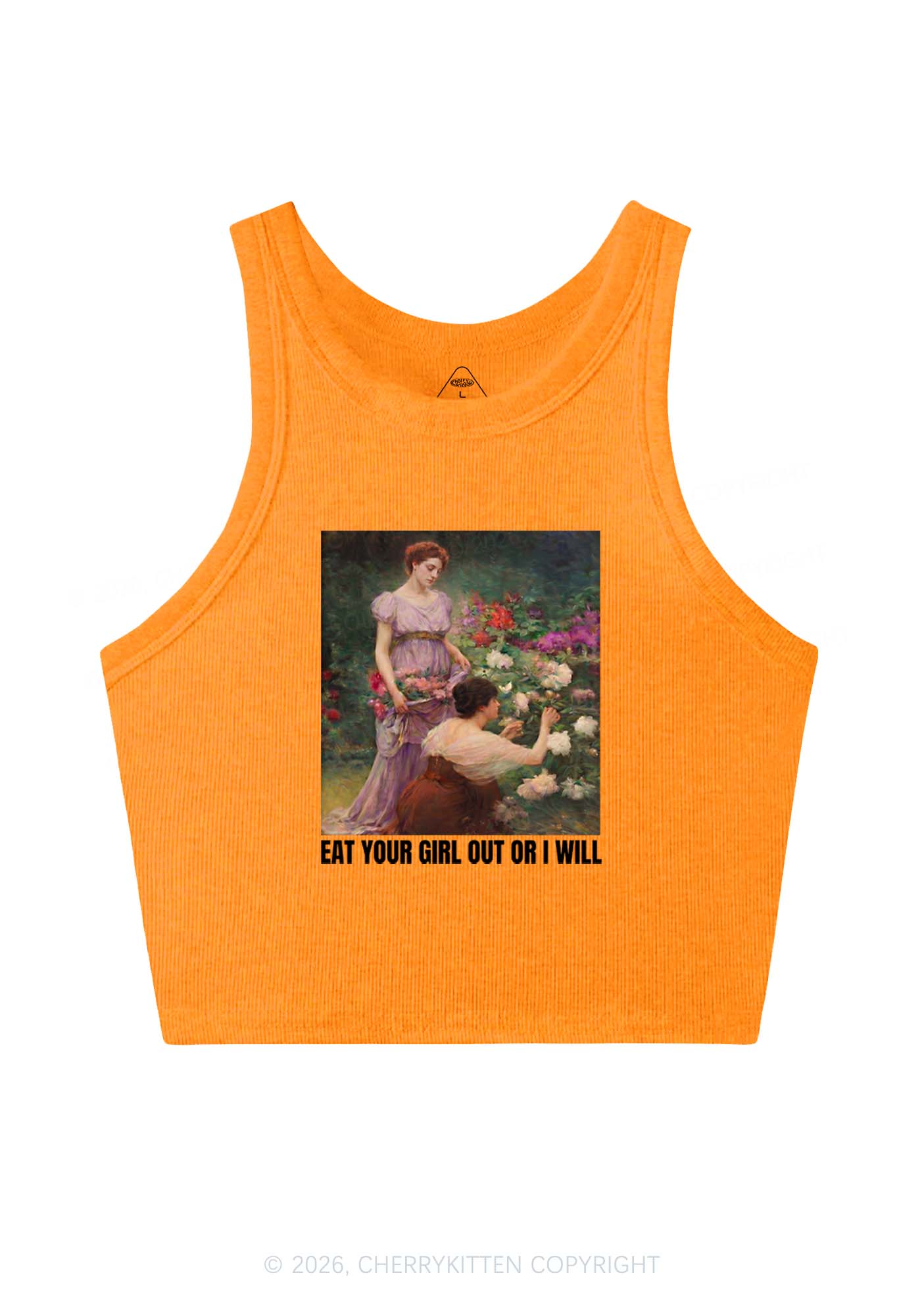 Eat Your Girl Out Painting Pride Y2K Crop Tank Top Cherrykitten