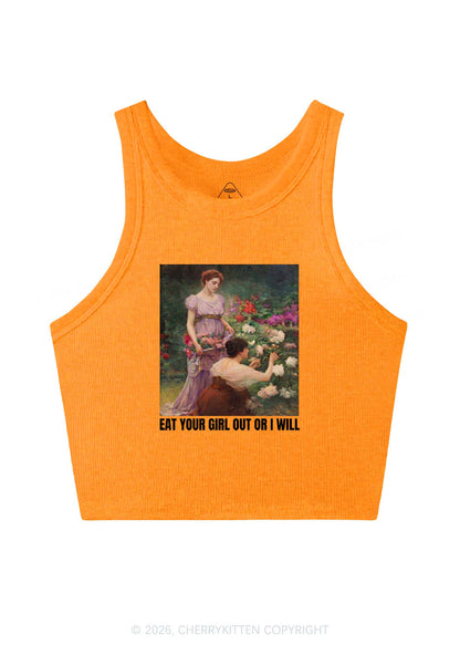 Eat Your Girl Out Painting Pride Y2K Crop Tank Top Cherrykitten