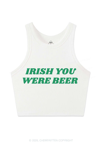 Irish You Were Beer St Patricks Y2K Crop Tank Top Cherrykitten