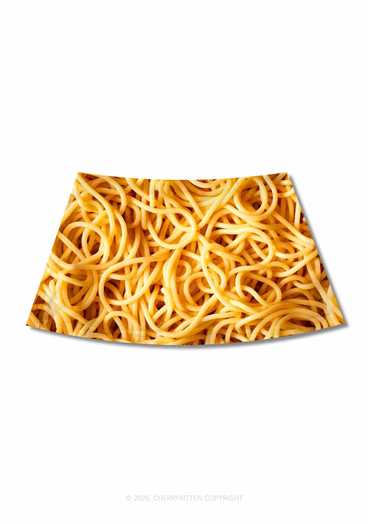 Spaghetti Pasta Y2K Print Mini Skirt Cherrykitten