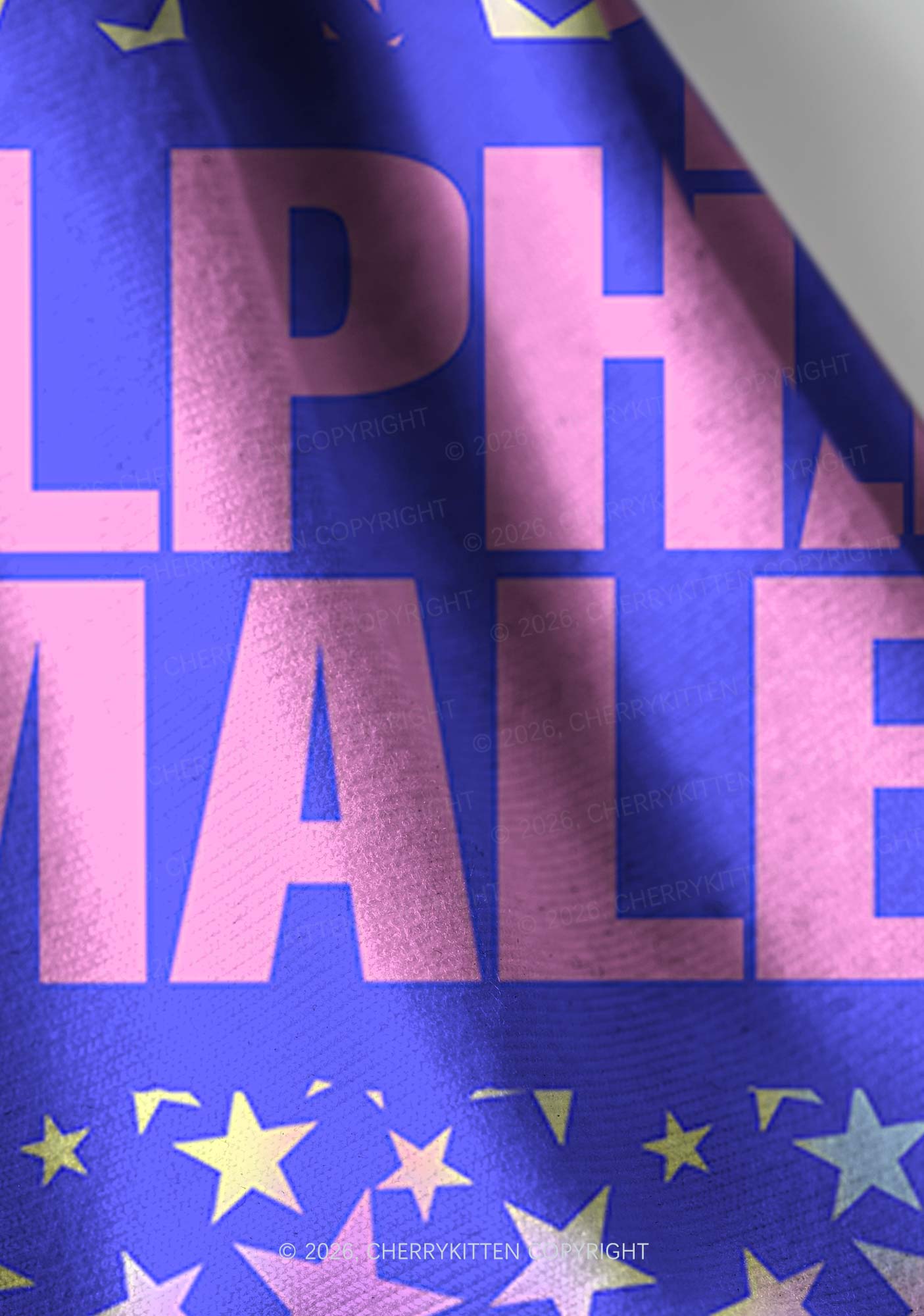 Purple Alpha Male Pride Y2K Print Headband Cherrykitten