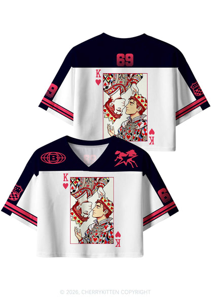 Red Heart King Pride Y2K Crop Sport Jersey Shirts Cherrykitten