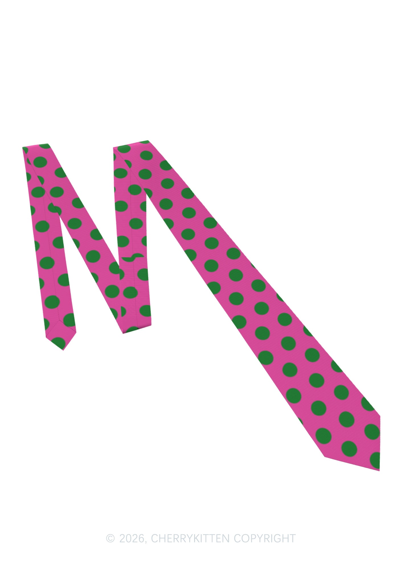 Green Dots On Pink Y2K Necktie Cherrykitten