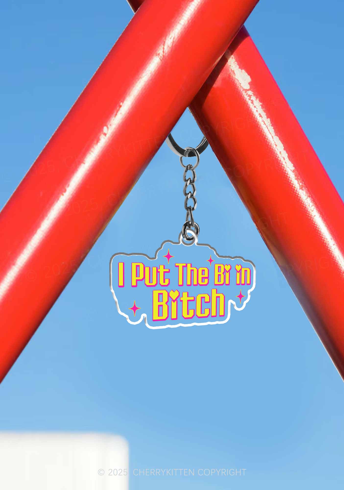 Put The Bi In Bxxch Pride 1Pc Y2K Keychain Cherrykitten