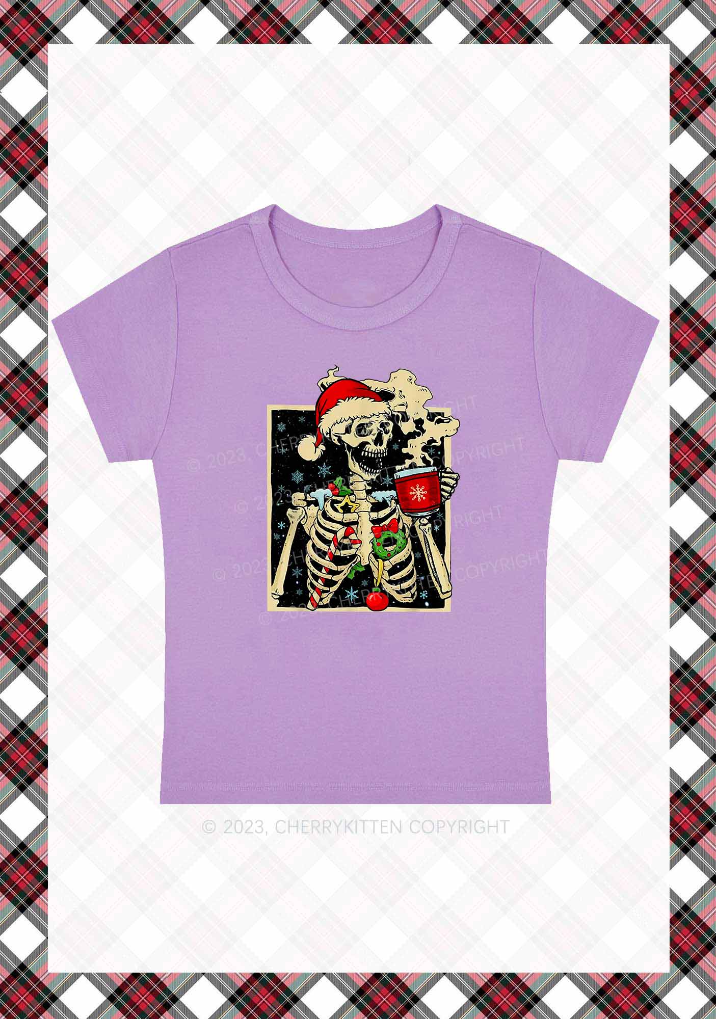 Merry Christmas Skeleton Baby Tee Cherrykitten