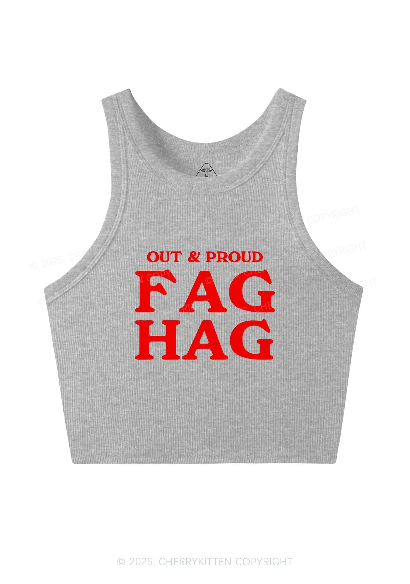 Fag Hag Pride Y2K Crop Tank Top Cherrykitten