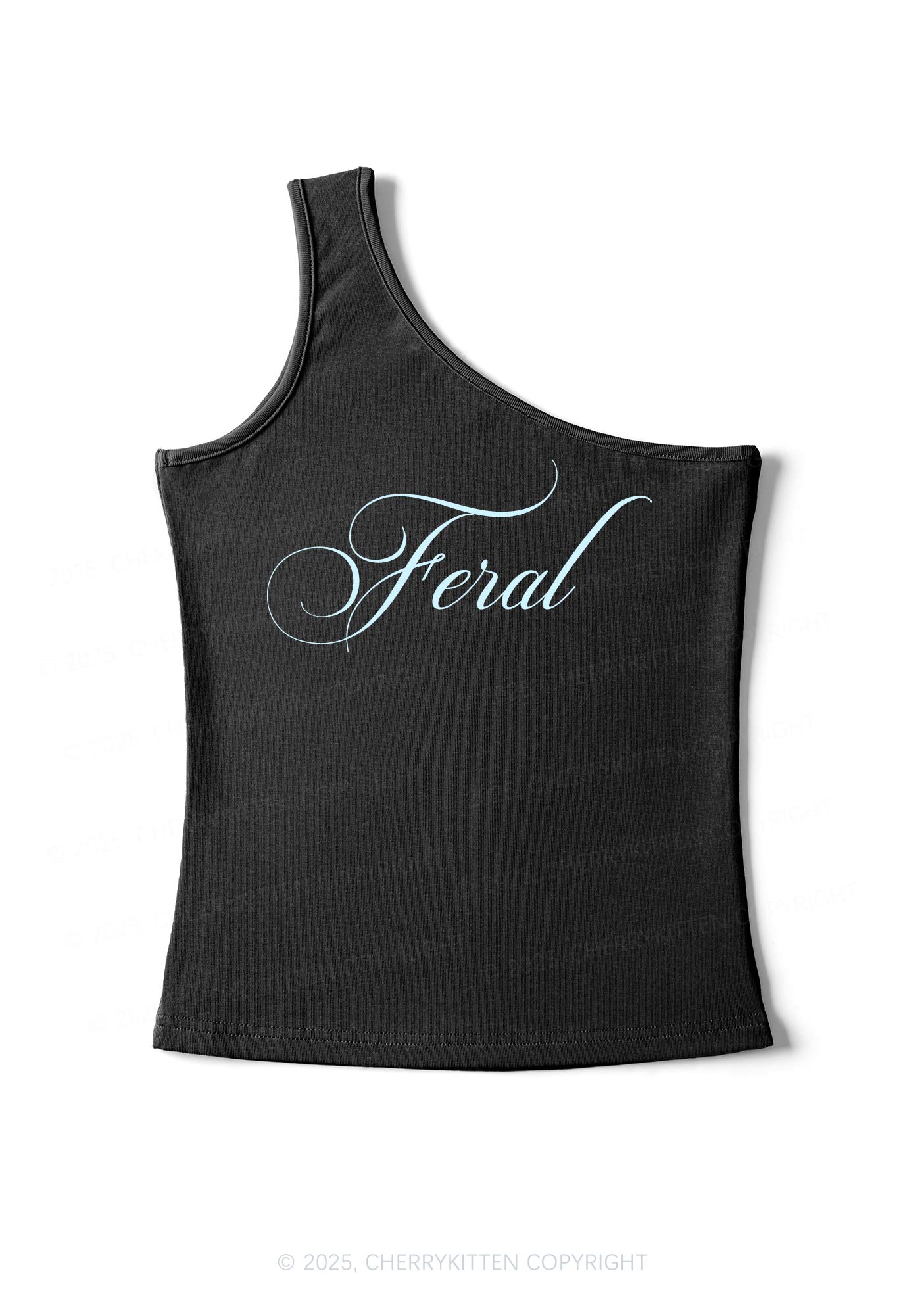 Feral Y2K One Shoulder Tank Top Cherrykitten
