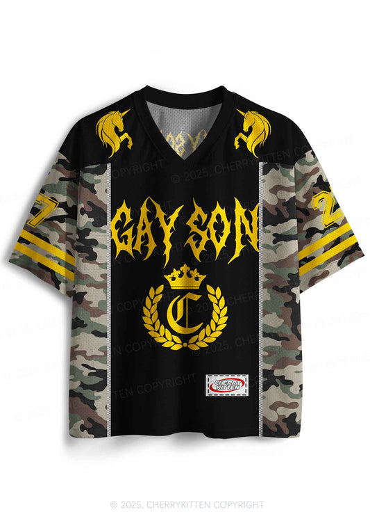 Custom Camouflage Gay Son Pride Y2K Sport Jersey Shirts Cherrykitten