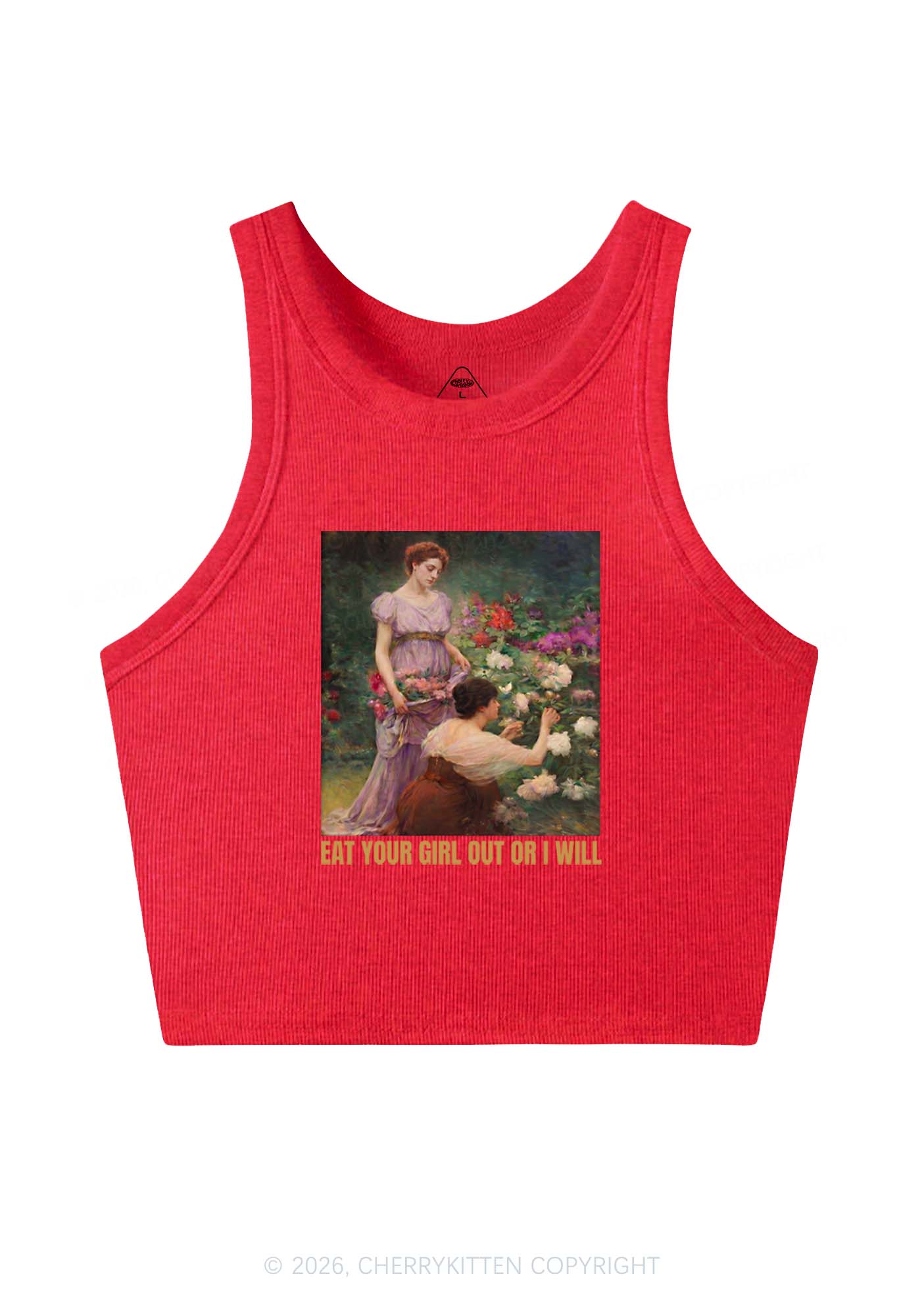 Eat Your Girl Out Painting Pride Y2K Crop Tank Top Cherrykitten