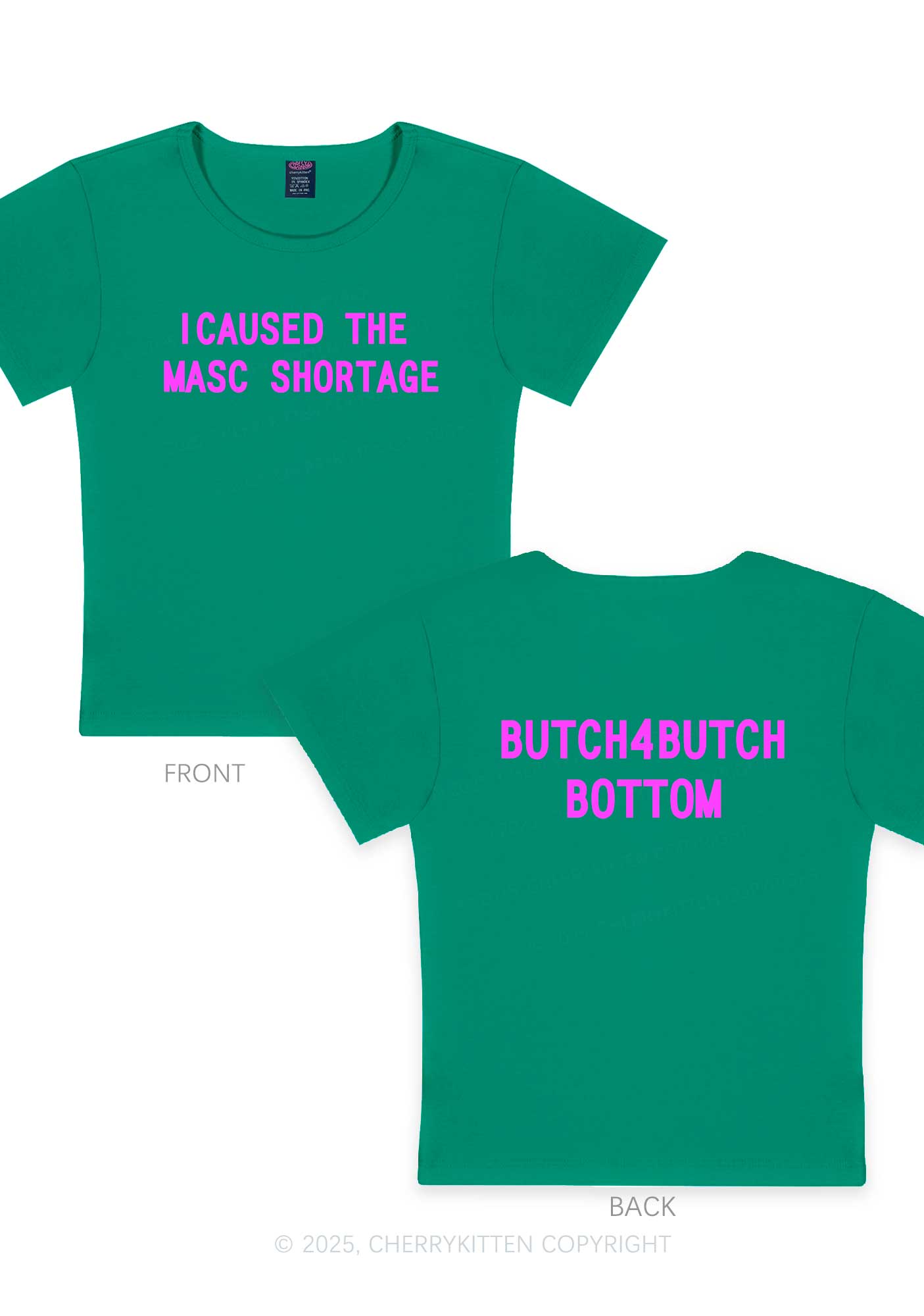 Masc Shortage Two Sides Pride Y2K Baby Tee Cherrykitten
