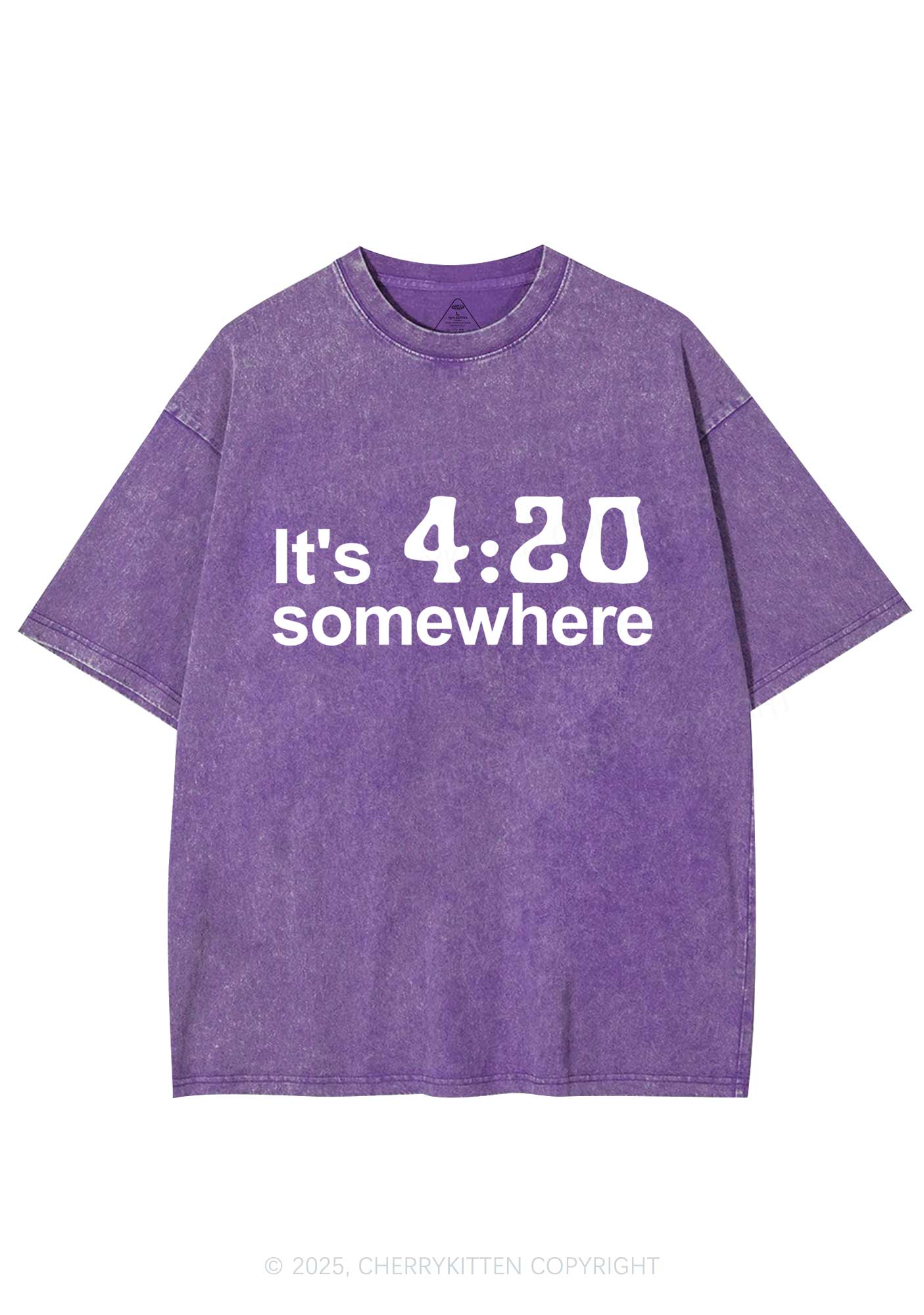 Its Four Twenty Somewhere Y2K Shirts Washed Tee Cherrykitten