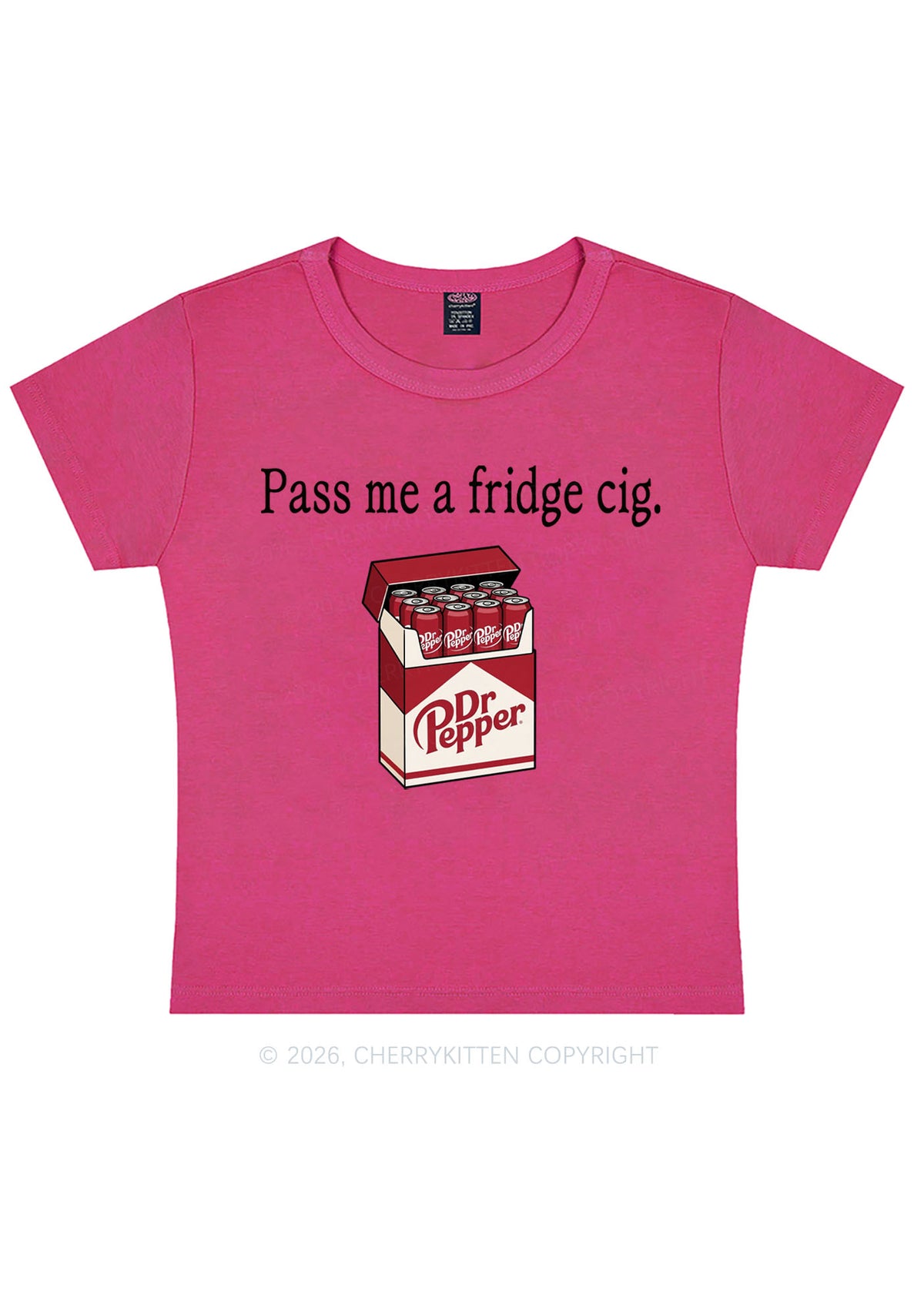 Pass Me A Fridge Cig Red Drinks Y2K Baby Tee Cherrykitten