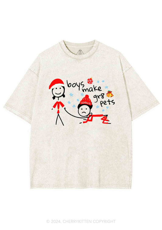 Christmas Boys Make Gr8 Pets Y2K Washed Tee Cherrykitten