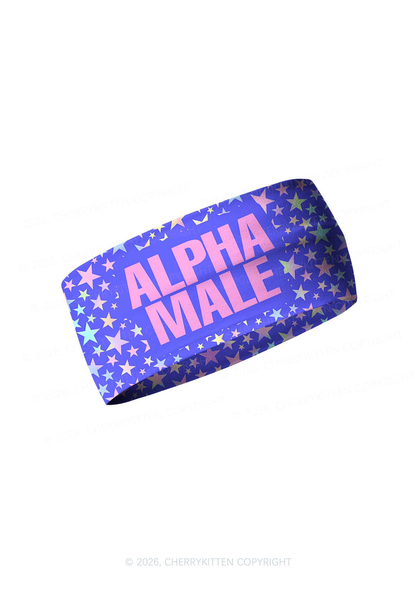 Purple Alpha Male Pride Y2K Print Headband Cherrykitten