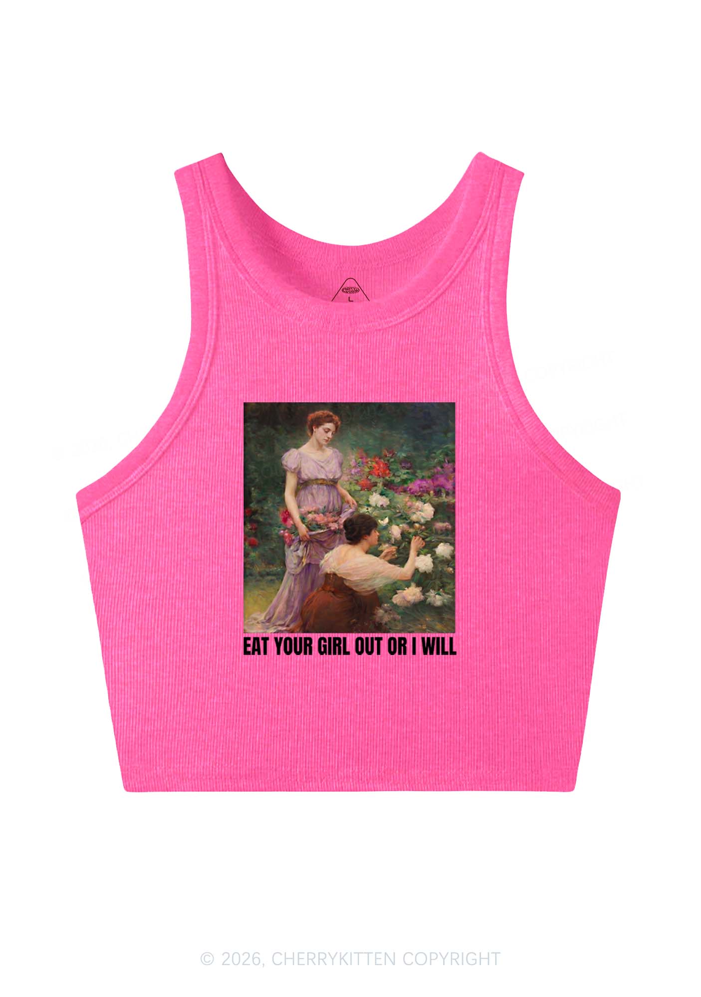 Eat Your Girl Out Painting Pride Y2K Crop Tank Top Cherrykitten