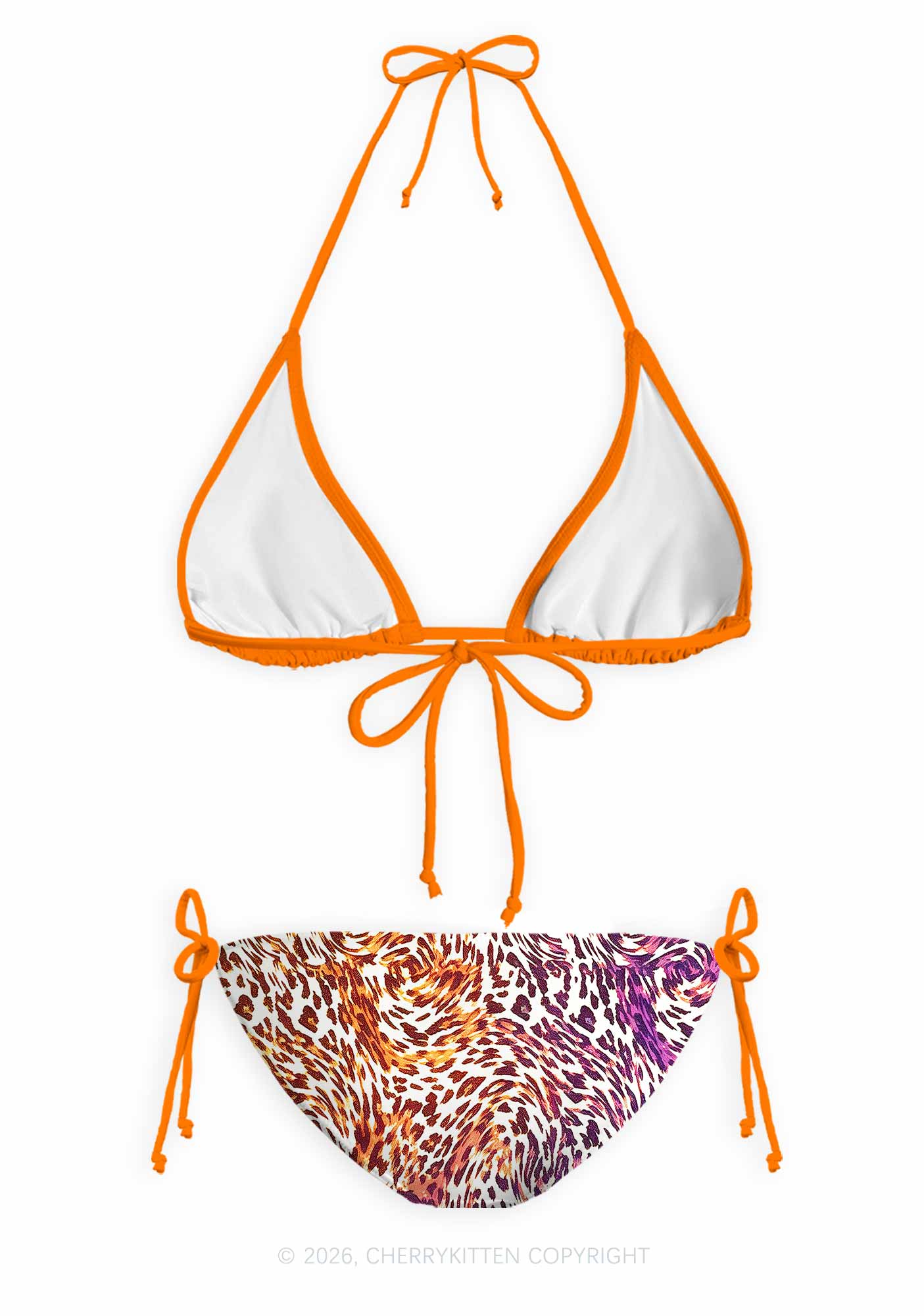 Lesbian Leopard Pride Y2K Print Bikini Set Cherrykitten