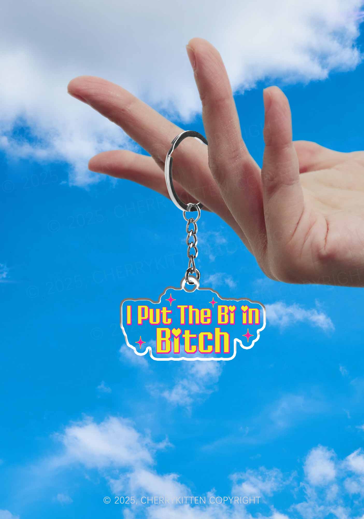 Put The Bi In Bxxch Pride 1Pc Y2K Keychain Cherrykitten