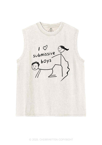 I Love S Boys Y2K Washed Tank Cherrykitten