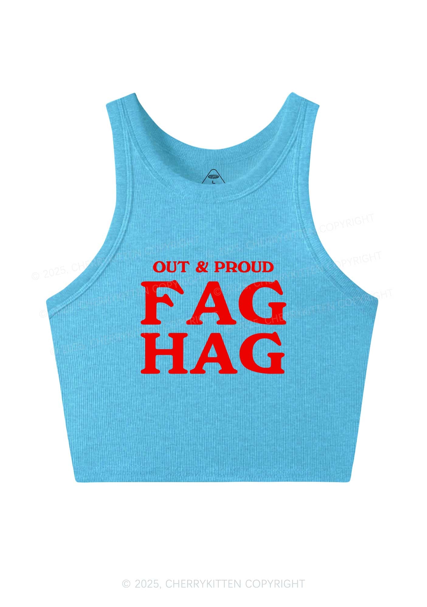 Fag Hag Pride Y2K Crop Tank Top Cherrykitten